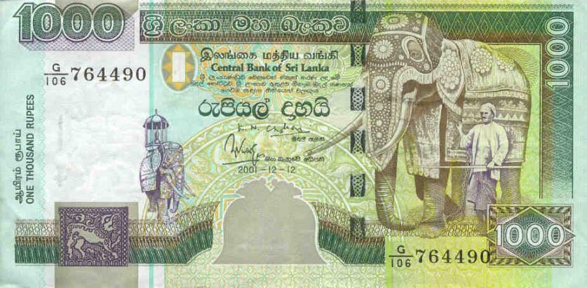 Front of Sri Lanka p120a: 1000 Rupees from 2001