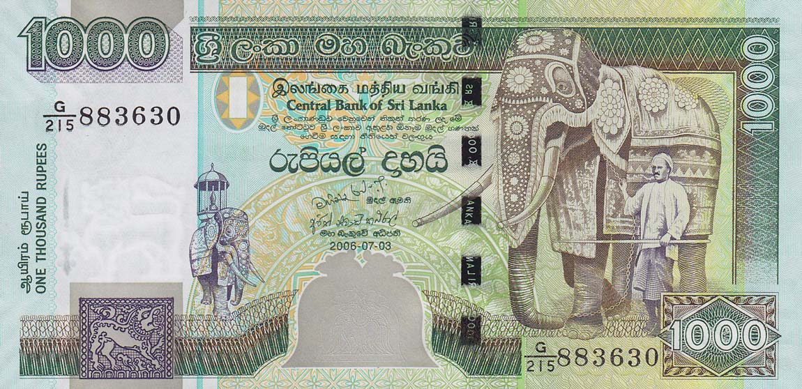 Front of Sri Lanka p120d: 1000 Rupees from 2006