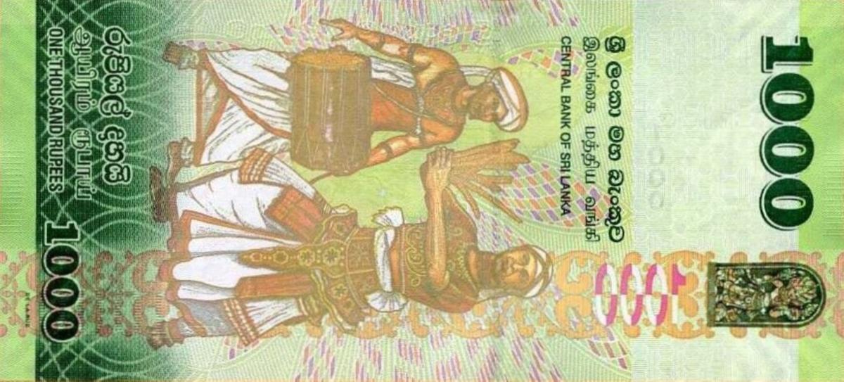 Back of Sri Lanka p127d: 1000 Rupees from 2019