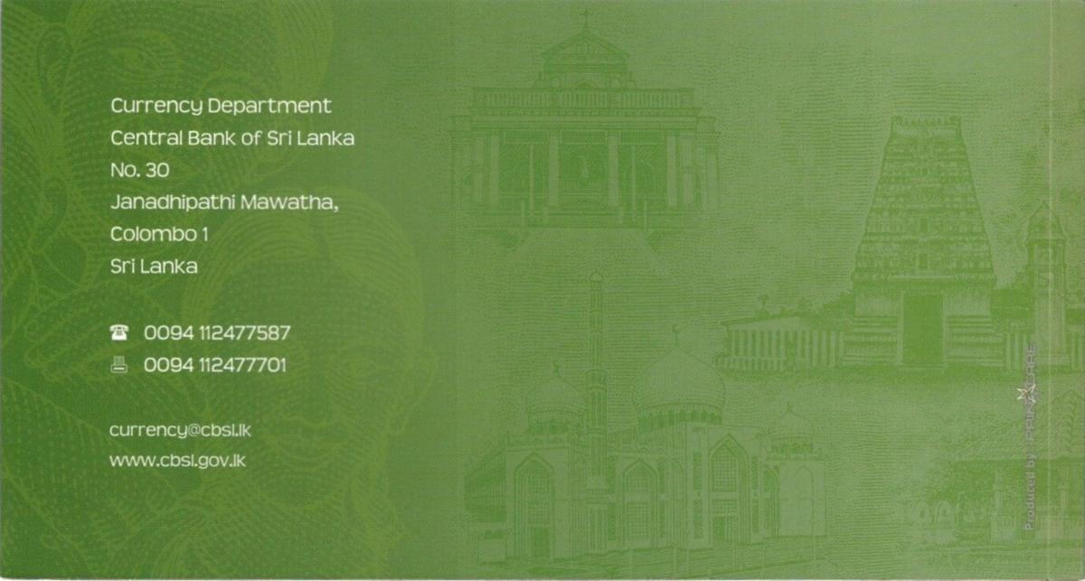 Back of Sri Lanka p130b: 1000 Rupees from 2018