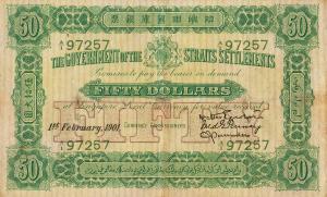 p4A from Straits Settlements: 50 Dollars from 1901