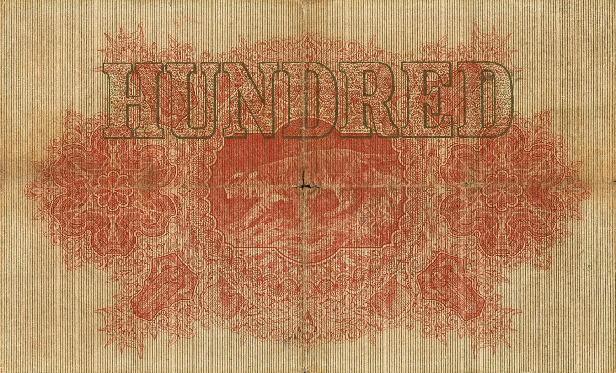 Back of Straits Settlements p4Ca: 100 Dollars from 1901