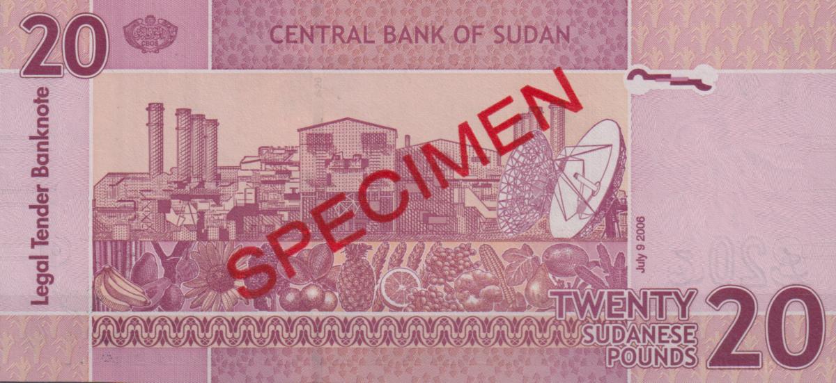 Back of Sudan p68s: 20 Pounds from 2006