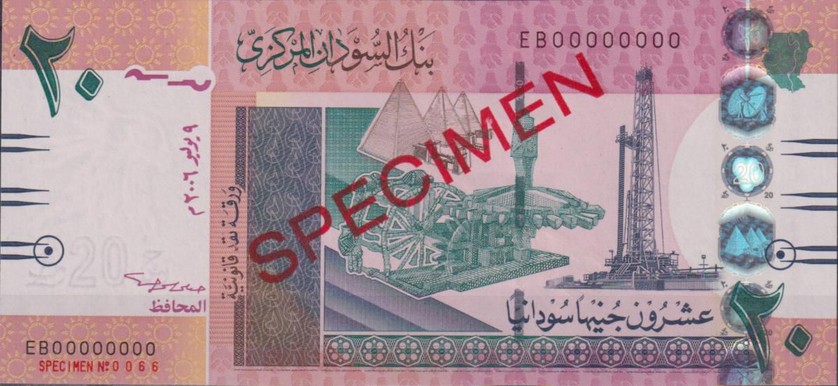 Front of Sudan p68s: 20 Pounds from 2006