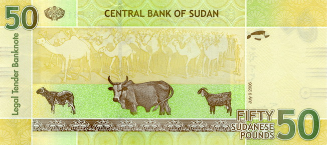 Back of Sudan p69a: 50 Pounds from 2006