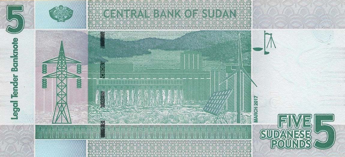 Back of Sudan p72d: 5 Pounds from 2017