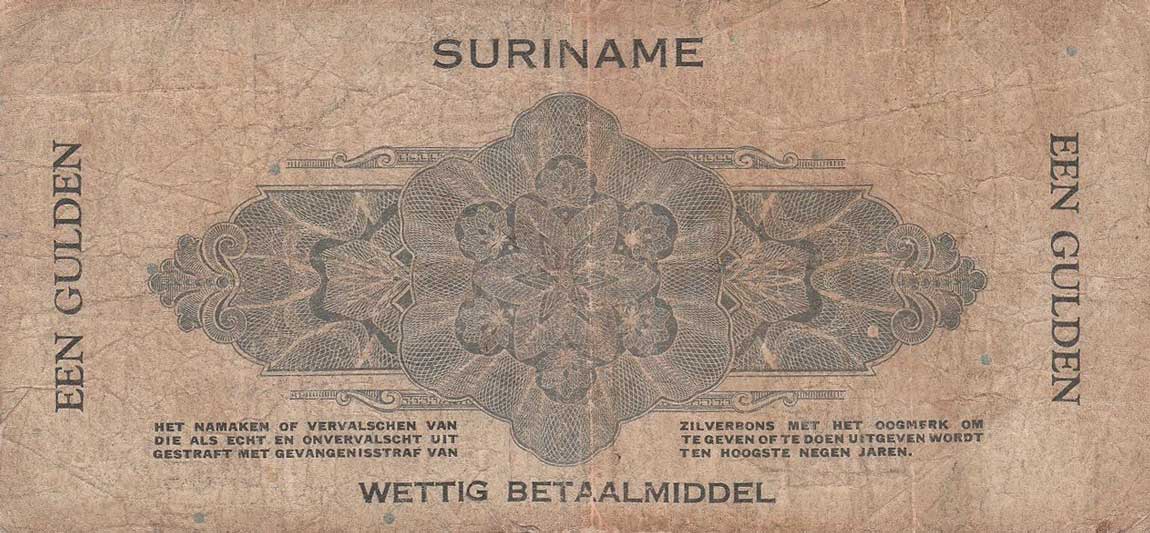 Back of Suriname p105a: 1 Gulden from 1940
