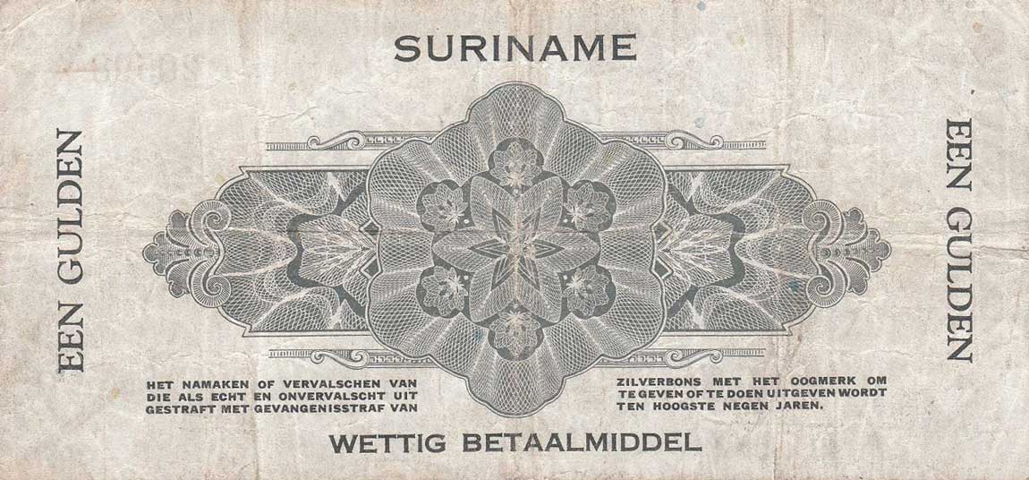 Back of Suriname p105b: 1 Gulden from 1941