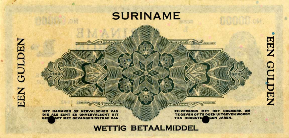 Back of Suriname p105s1: 1 Gulden from 1940