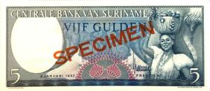 Gallery image for Suriname p111s: 5 Gulden