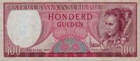 p114a from Suriname: 100 Gulden from 1957