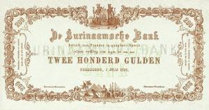 p49r from Suriname: 200 Gulden from 1865 p49r from Suriname: 200 Gulden from 1865