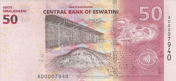 Back of Swaziland p46: 50 Emalangeni from 2024