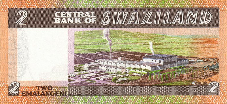 Back of Swaziland p8b: 2 Emalangeni from 1984