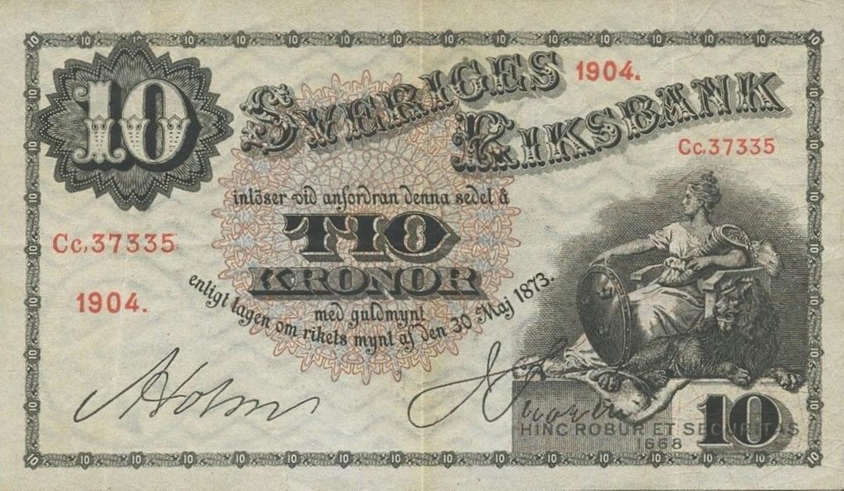 Front of Sweden p20g: 10 Kronor from 1904