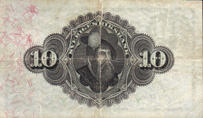 Back of Sweden p27f: 10 Kronor from 1911