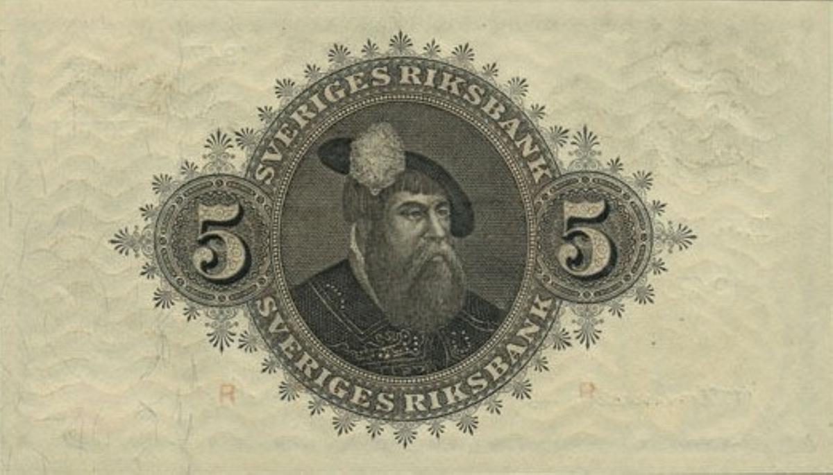 Back of Sweden p33ad: 5 Kronor from 1947