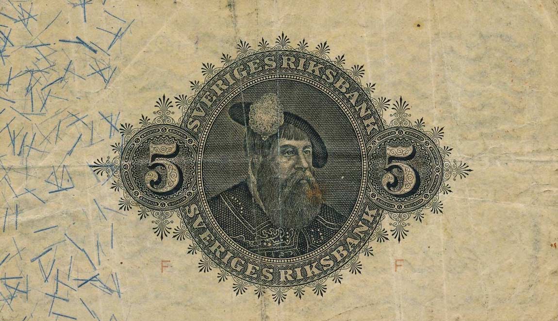 Back of Sweden p33e: 5 Kronor from 1922