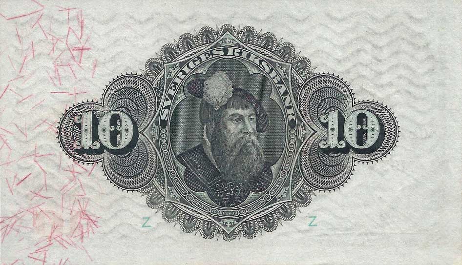 Back of Sweden p34b: 10 Kronor from 1919