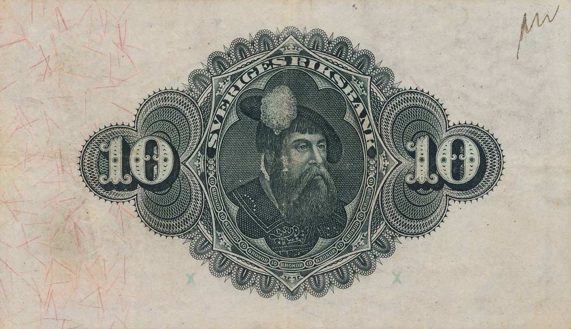 Back of Sweden p34c: 10 Kronor from 1920