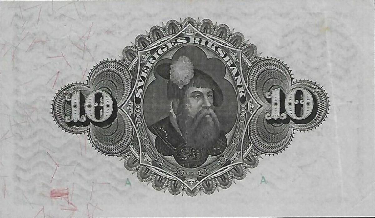 Back of Sweden p34h: 10 Kronor from 1925