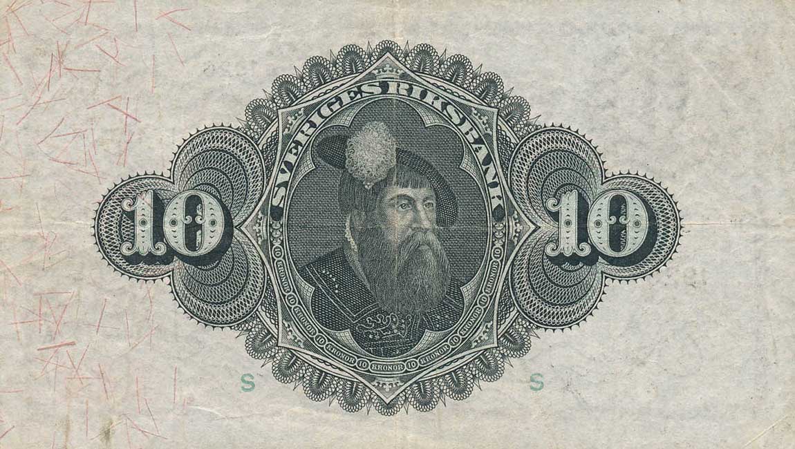 Back of Sweden p34i: 10 Kronor from 1926