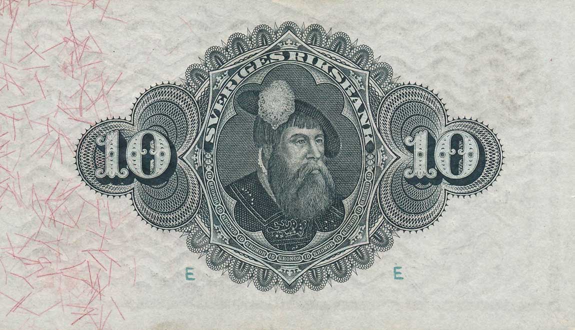 Back of Sweden p34l: 10 Kronor from 1929