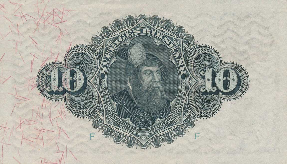 Back of Sweden p34p: 10 Kronor from 1933