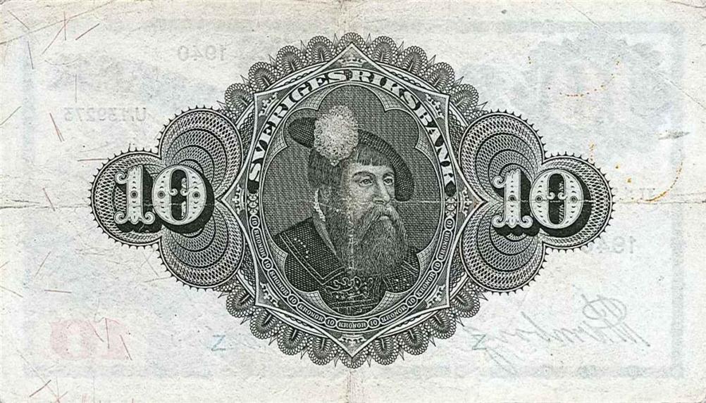 Back of Sweden p34w: 10 Kronor from 1940