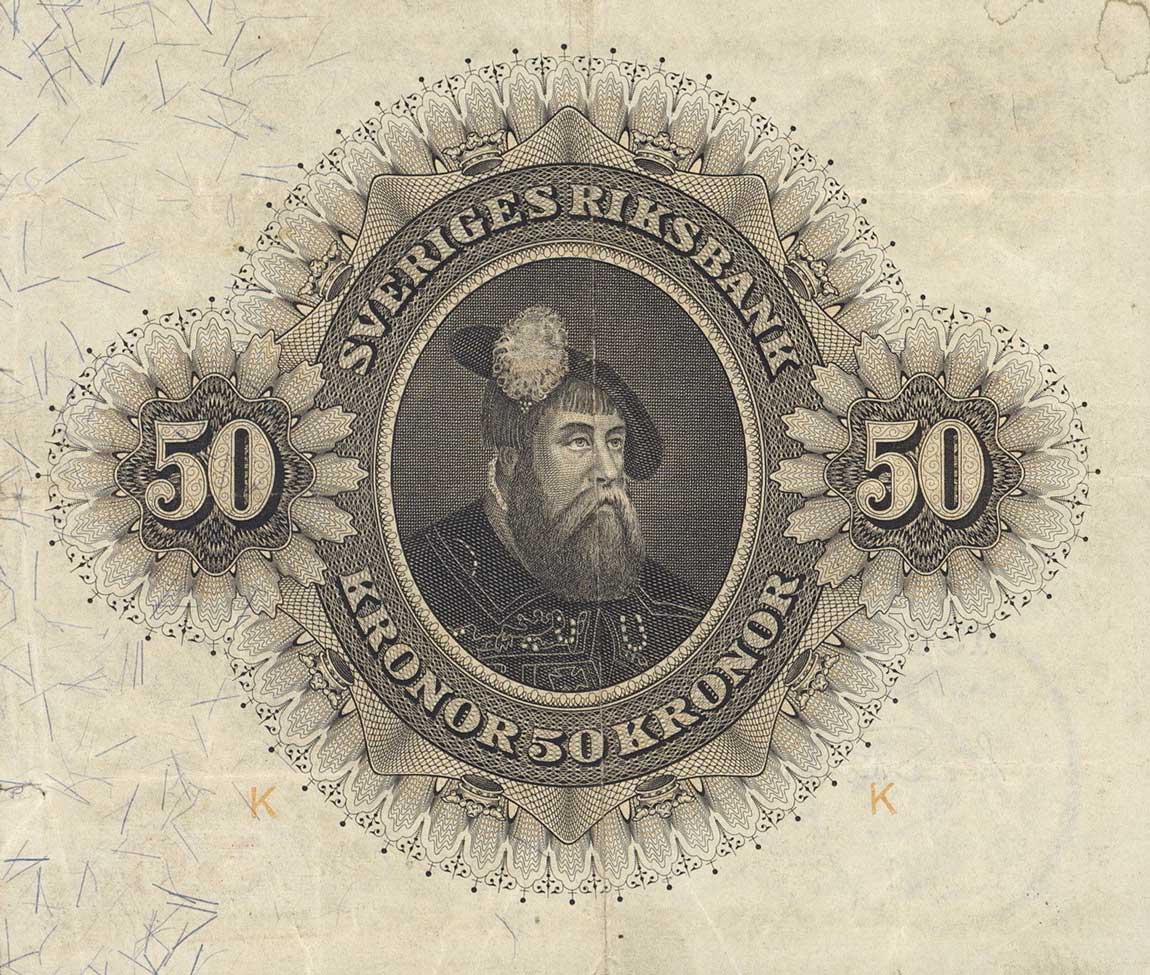 Back of Sweden p35w: 50 Kronor from 1940
