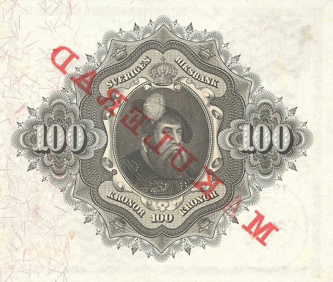 Back of Sweden p36s1: 100 Kronor from 1948