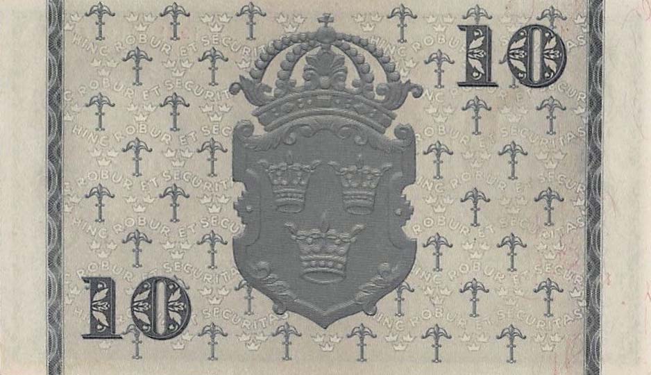 Back of Sweden p40b: 10 Kronor from 1941