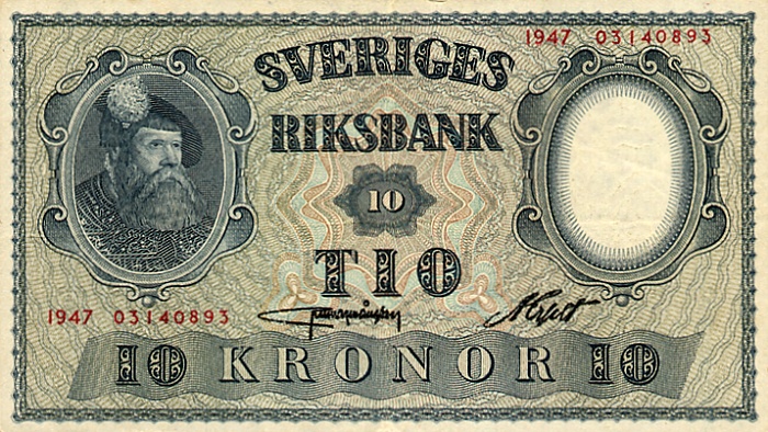 Front of Sweden p40h: 10 Kronor from 1947