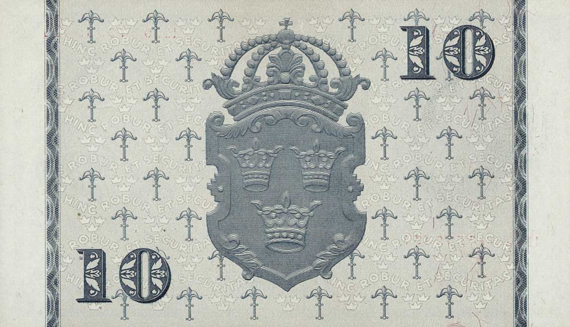 Back of Sweden p40k: 10 Kronor from 1950