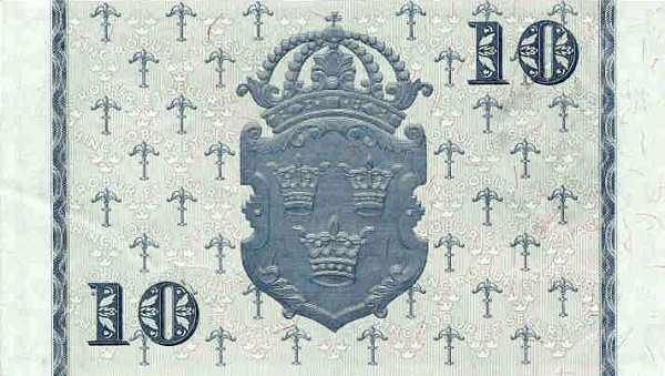 Back of Sweden p40l: 10 Kronor from 1951