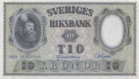 p43a from Sweden: 10 Kronor from 1953