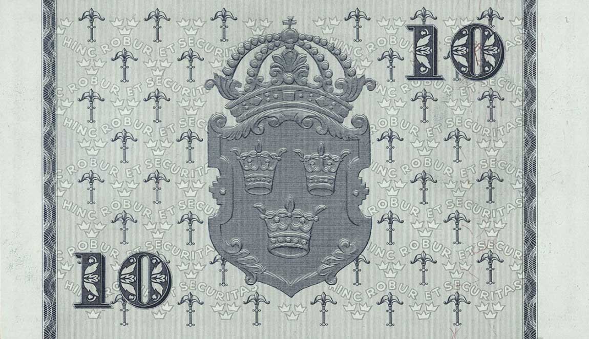 Back of Sweden p43b: 10 Kronor from 1954