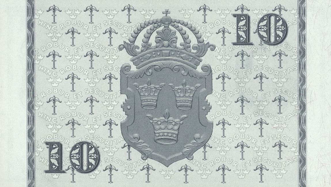 Back of Sweden p43c: 10 Kronor from 1955