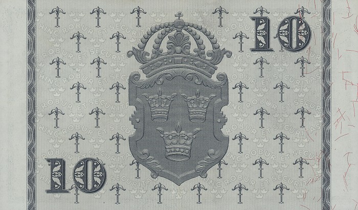 Back of Sweden p43f: 10 Kronor from 1958