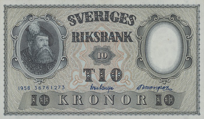 Front of Sweden p43f: 10 Kronor from 1958