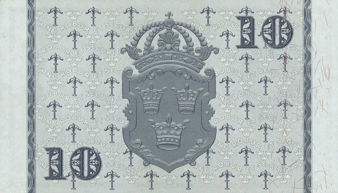 Back of Sweden p43h: 10 Kronor from 1960