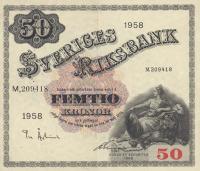 p44d from Sweden: 50 Kronor from 1958