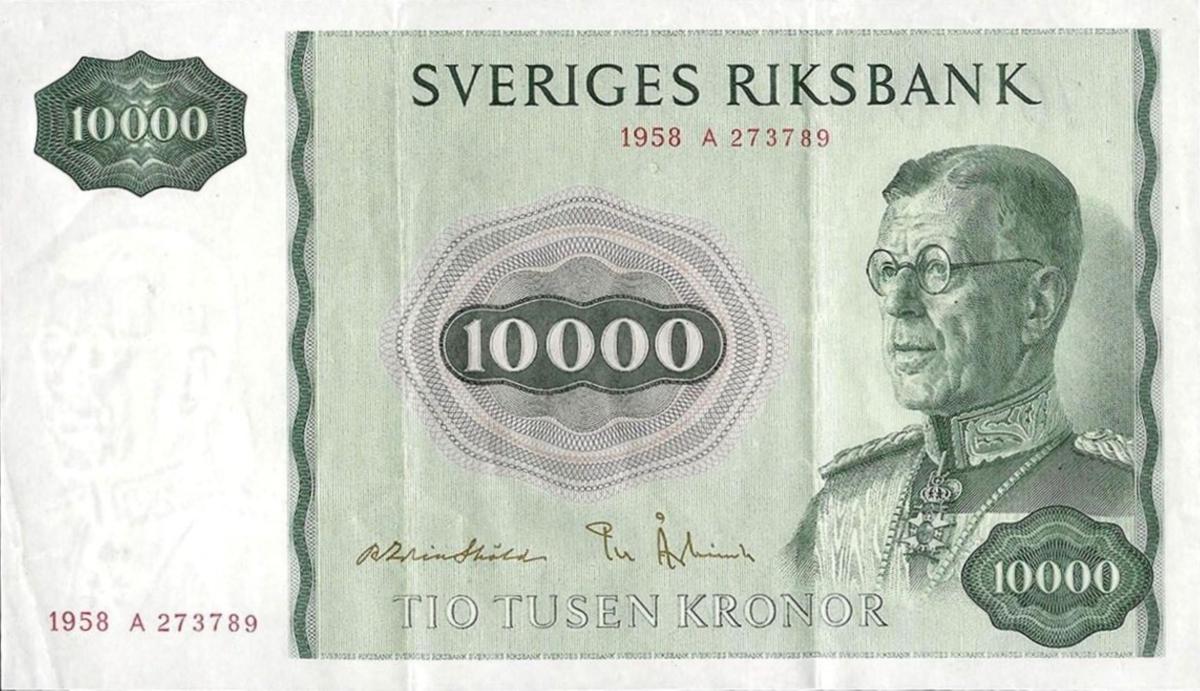 Front of Sweden p49: 10000 Kronor from 1958