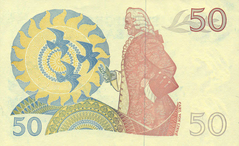 Back of Sweden p53a: 50 Kronor from 1965