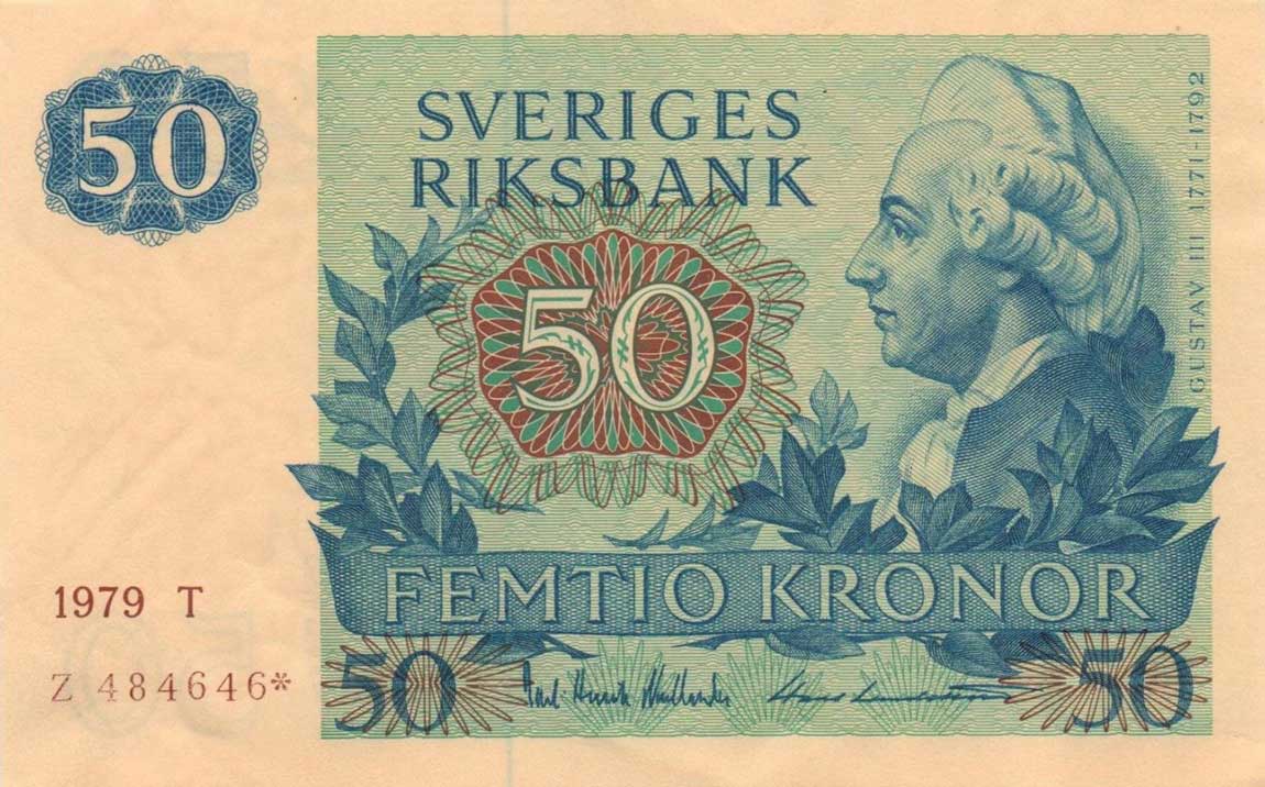 Front of Sweden p53r3: 50 Kronor from 1979