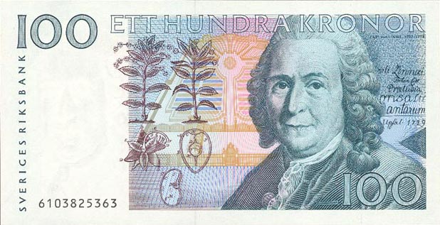 Front of Sweden p57a: 100 Kronor from 1986