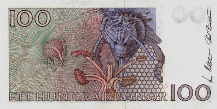 Back of Sweden p57b: 100 Kronor from 1996