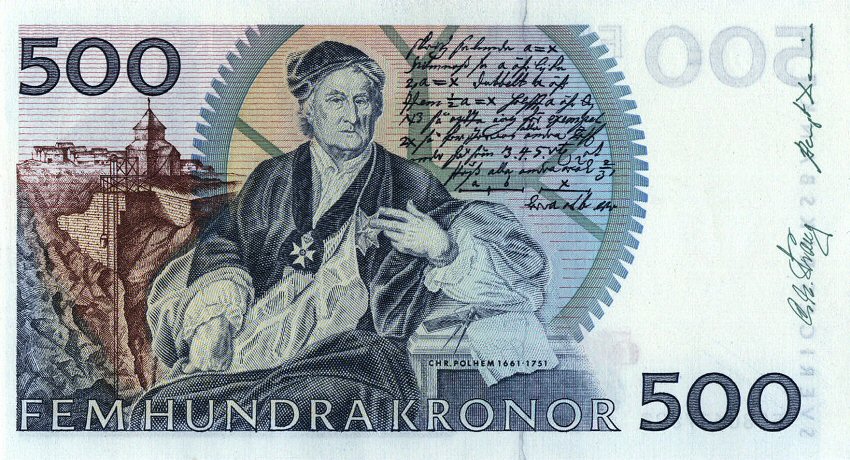 Back of Sweden p58a: 500 Kronor from 1985