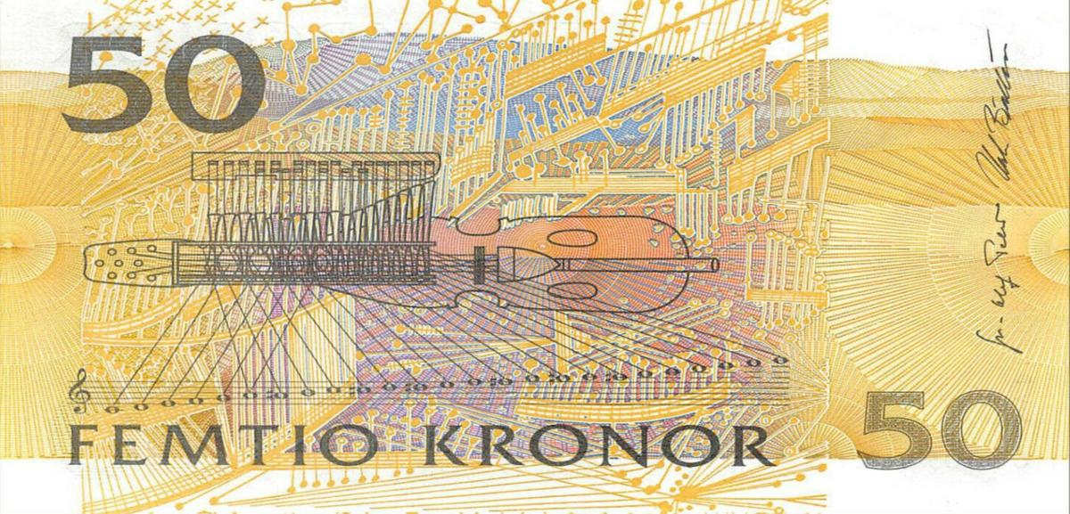 Back of Sweden p62r: 50 Kronor from 1996