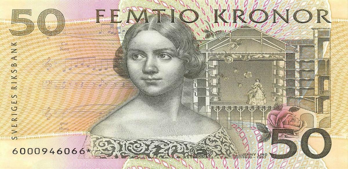 Front of Sweden p62r: 50 Kronor from 1996